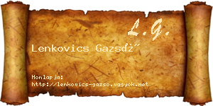 Lenkovics Gazsó névjegykártya